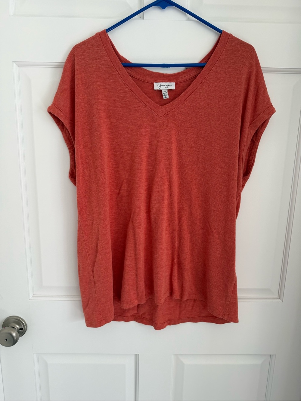 Rusty Orange Colored Short Sleeve Top